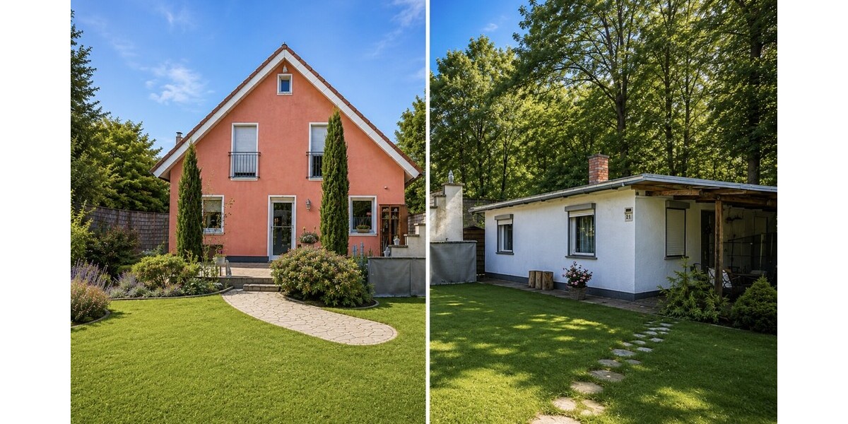 Provisionsfrei! 2 Häuser - EFH & Bungalow in Schmachtenhagen auf 1.071 m² GST - idyll. am Waldgebiet - Zweifamilienhaus Oranienburg / Schmachtenhagen Schmachtenhagen | Angebot:27023740